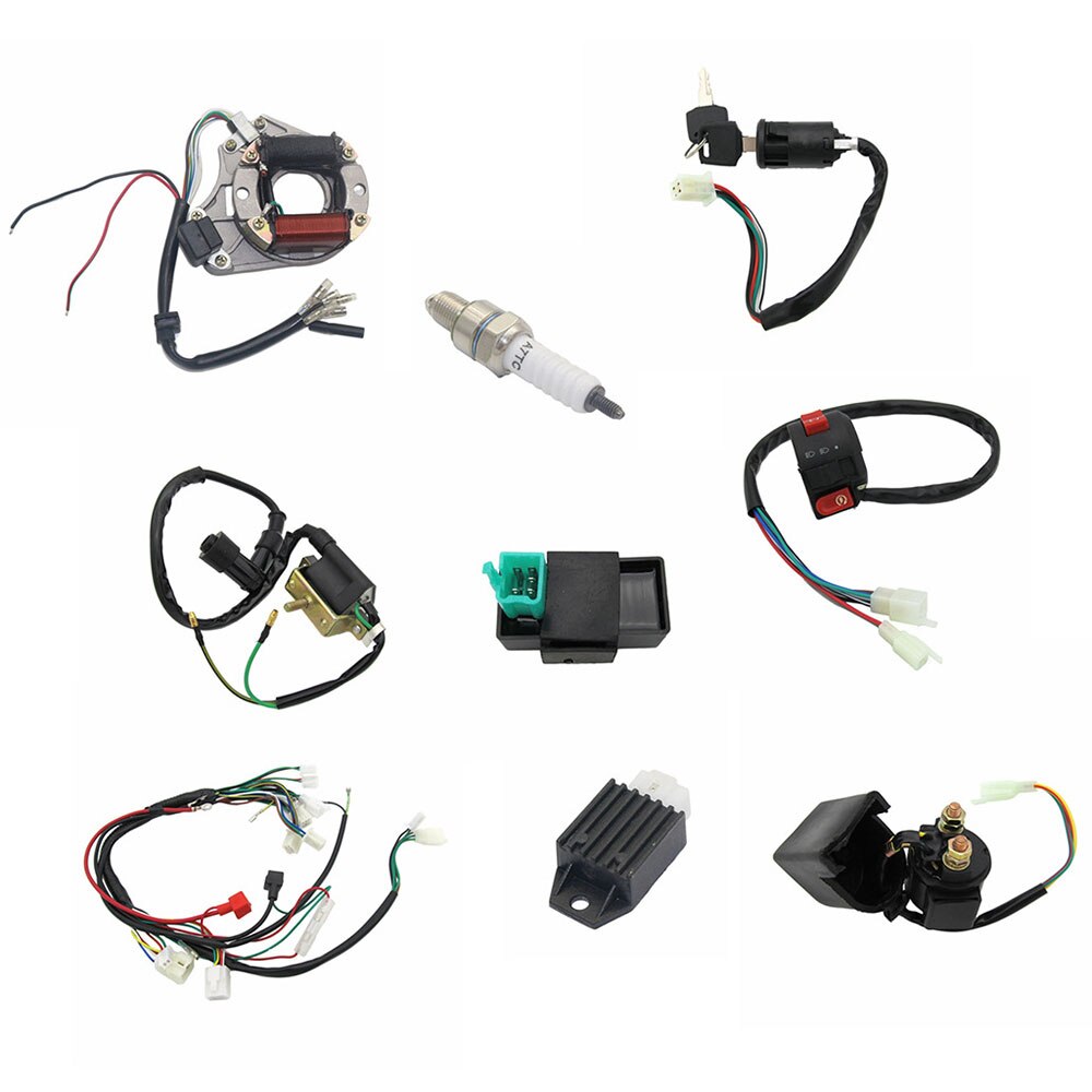 Motorcykel komplet elektricitet stator spole cdi ledningsnet til 4 takts atv klx 50cc 70cc 110cc 125cc motorcykel atv go kart