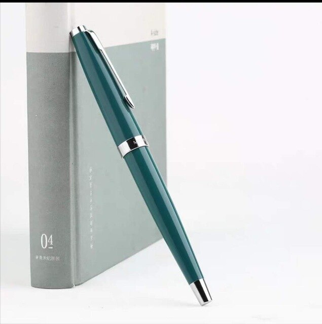 Moonman 80s Fountain Pen Ink Pen Semi Exposed Fine Nib Converter Filler Stationery Office school supplies Writing Pens: Dark Blue