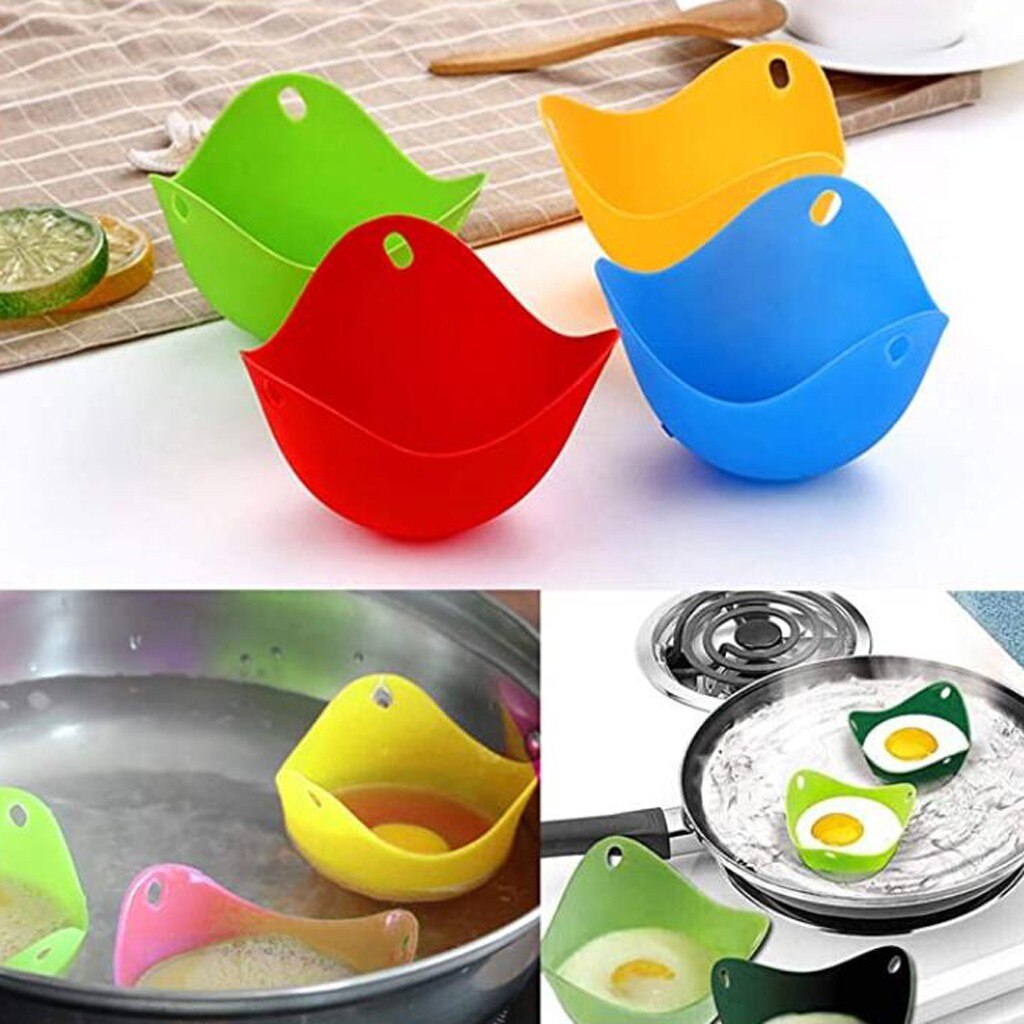 4PCS random color egg poacher silicone pancake egg poach pods baking cup kitchen cookware bakeware tool utensil