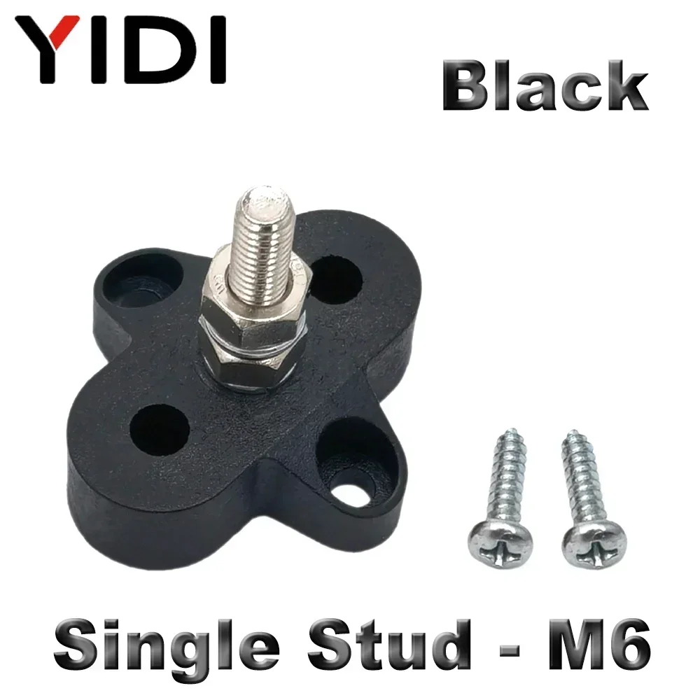 M6 M8 M10 Junction Terminal Block Stud Bus Bar Heavy Duty Batterij Stroomverdeling DC 48V Busbar Rood/zwart Automotive RV Boot: Sky Blue