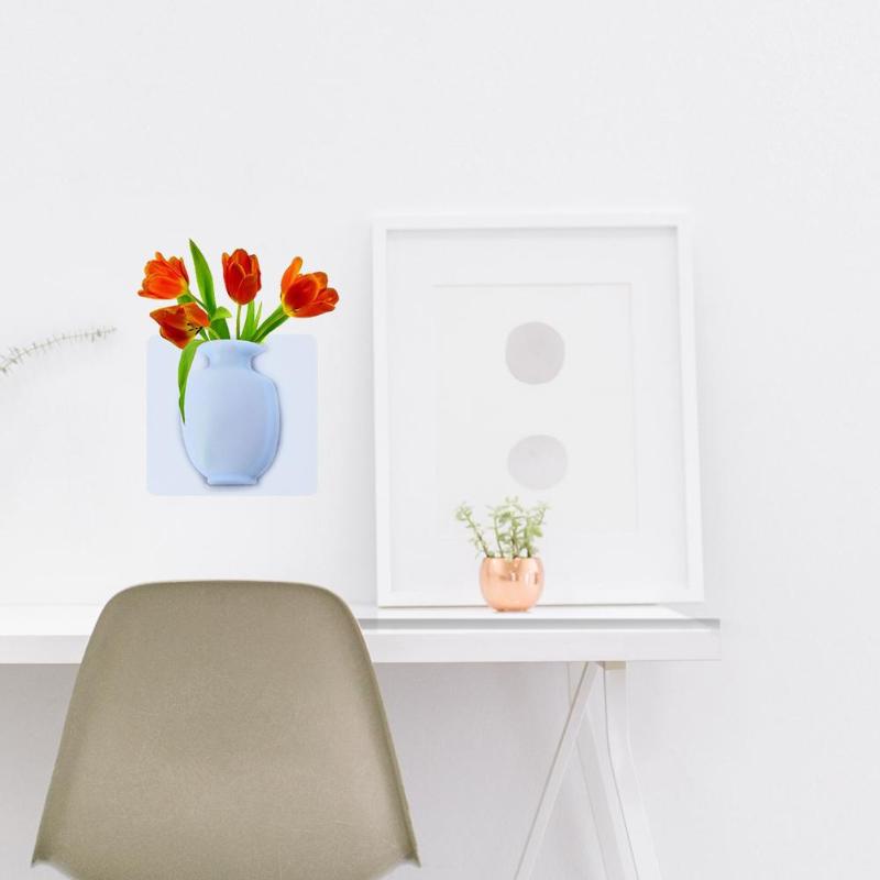 3D DIY Art Decals Gel Vase Wall Stickers Flowers Home Bedroom Living Room Kitchen Decoration Accessories