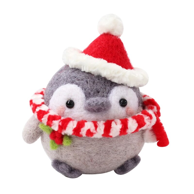 Cute Animal Cartoon Wool Doll Felt Craft DIY Unfinished Poked Handcraft Kitting R9JC: B