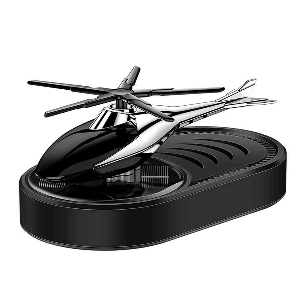Auto Solar Flugzeug Erfrischer Auto Hubschrauber Parfüm Diffusor Auto Dekoration Drehs itz kreative Auto Pendel: Black