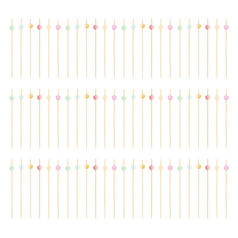 Palillos de madera desechables para comida, palillos de 12cm para cóctel, aperitivo y bebida, palitos de madera para mesa de , 100 Uds.: Unique Bead