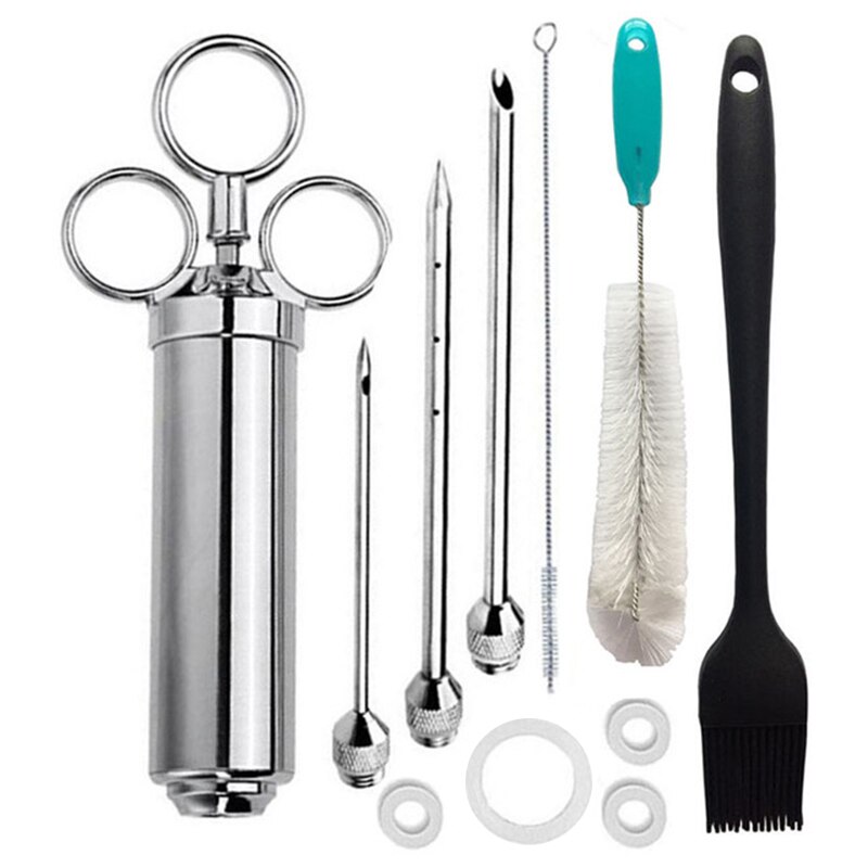Vlees Injector Rvs Marinade Flavour Voedsel Barbecue Kits Duurzaam Beste Prijs: Black