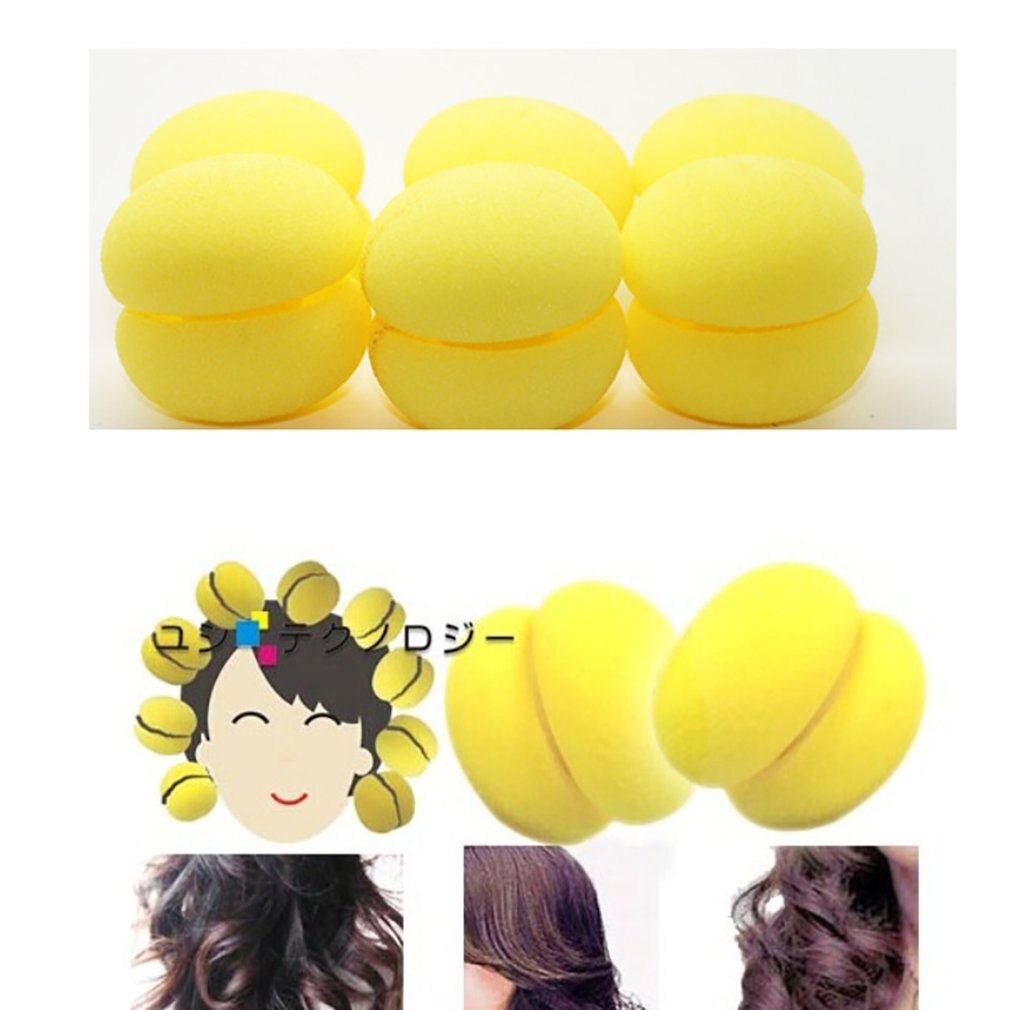 6pcs Balls Rollers Curl Hair Care Soft Foam Sponge Curl Ball Sleeping Hairstyle Curler Tool