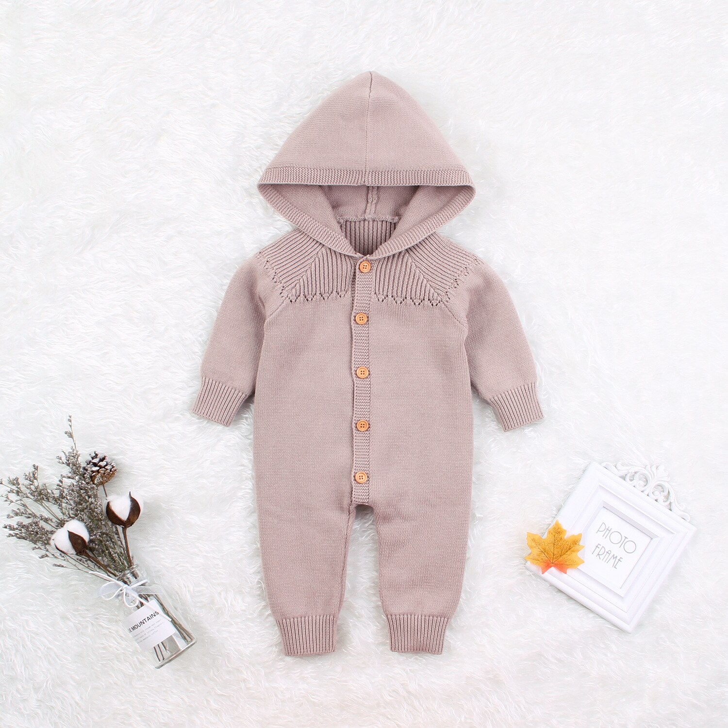Dicke Warme Infant Neugeborenen Baby Junge Mädchen Strick Pullover Overall Mit Kapuze Kid Kleinkind Oberbekleidung Baby Strampler Winter Kleidung