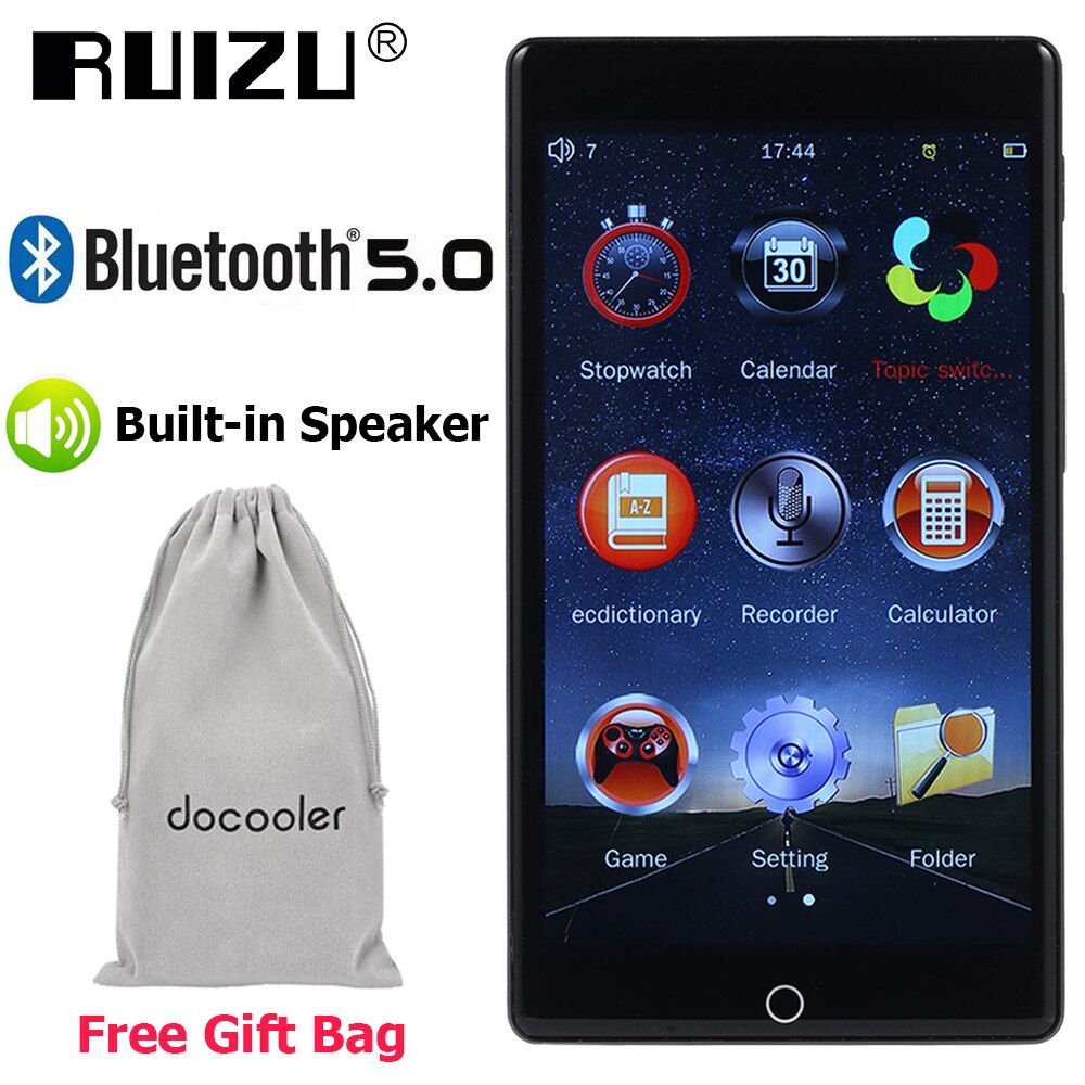 RUIZU H1 MP3 Player Bluetooth 8GB Music Player 4.0" Full Touch Screen Built-in Speaker Support FM Radio Recording Video E-book