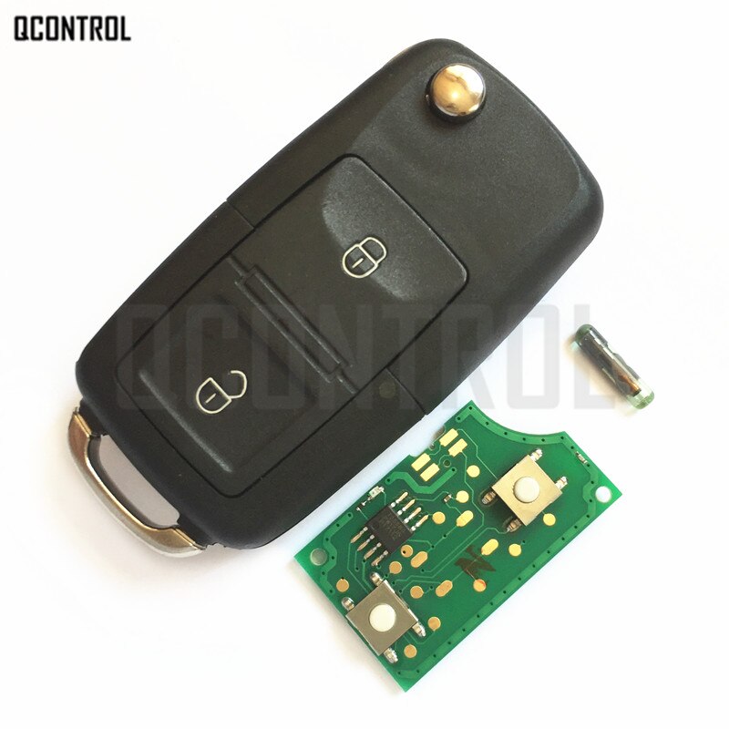 QCONTROL Car Remote Flip Key for SEAT ALHAMBRA/AROSA/CORDOBA/IBIZA/LEON/TOLEDO 5FA 008 548 with ID48 Chip 434MHz