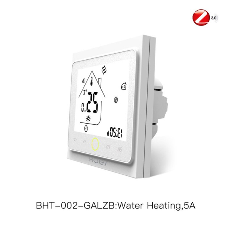 ZigBee Thermostat intelligent eau/chauffage électrique par le sol eau/chaudière à gaz Modules d'automatisation du régulateur de température Programmable: GA White 5A