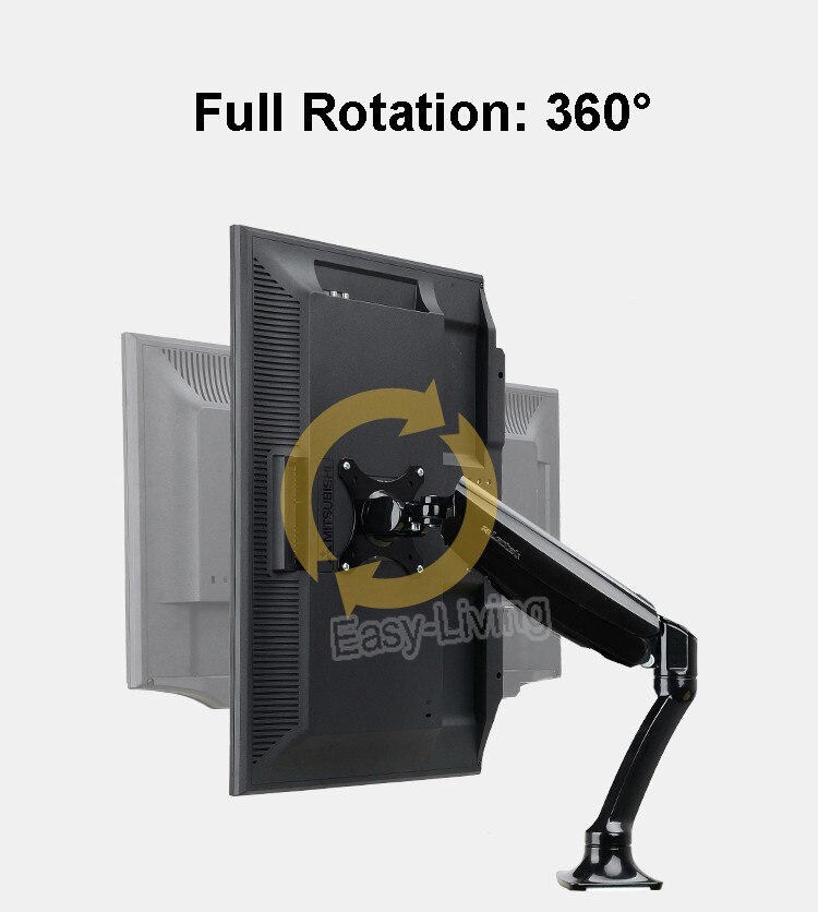 Loctek DLB502 Gas Spring Full Motion Desktop 10"-27" LCD LED Monitor Holder Arm Mount Bracket Loading 2-6.5kgs VESA 75/100mm