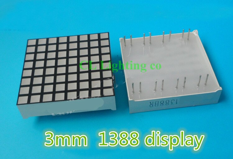 3mm LED Dot Matrix Display 16pin 8x8 3mm Red Common Anode led matrix 8*8 Square digital tube