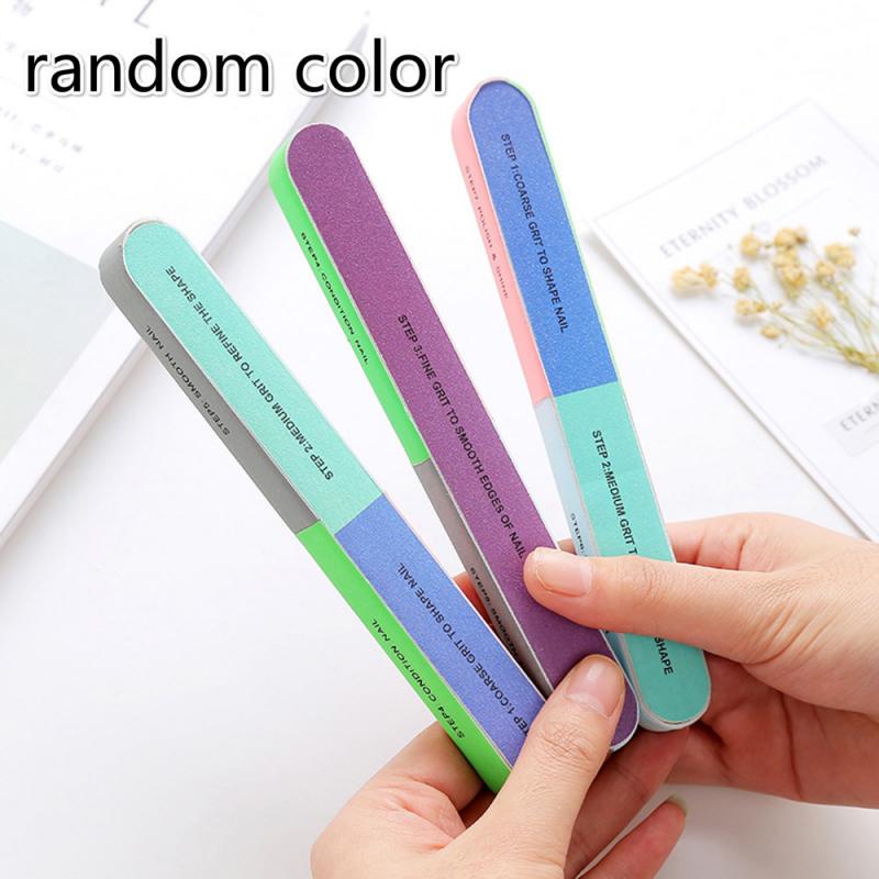 Six-sided Polishing File Nail Tools Printing Sanding Nail File Nail File Blocks Colorful Sponge Sanding Buffer Strips Tools: 10pcs