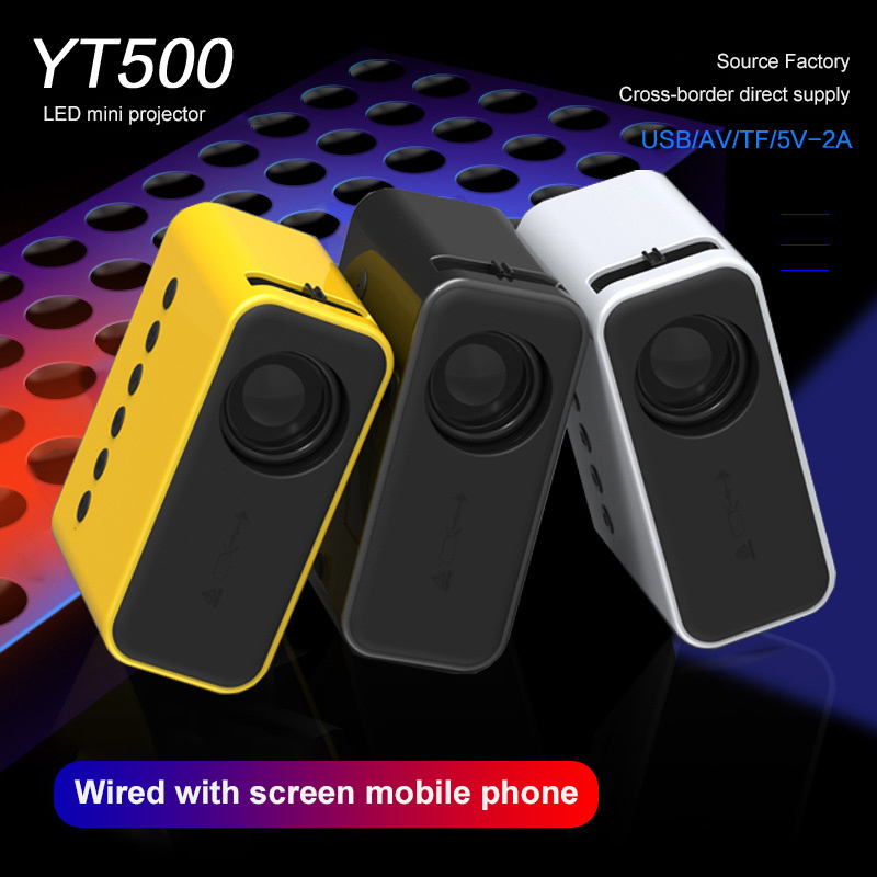 YT500 Mini Projector Home Theater Video Beamer Ondersteunt 1080P Usb Audio Draagbare Home Media Player Ingebouwde Composiet membraan