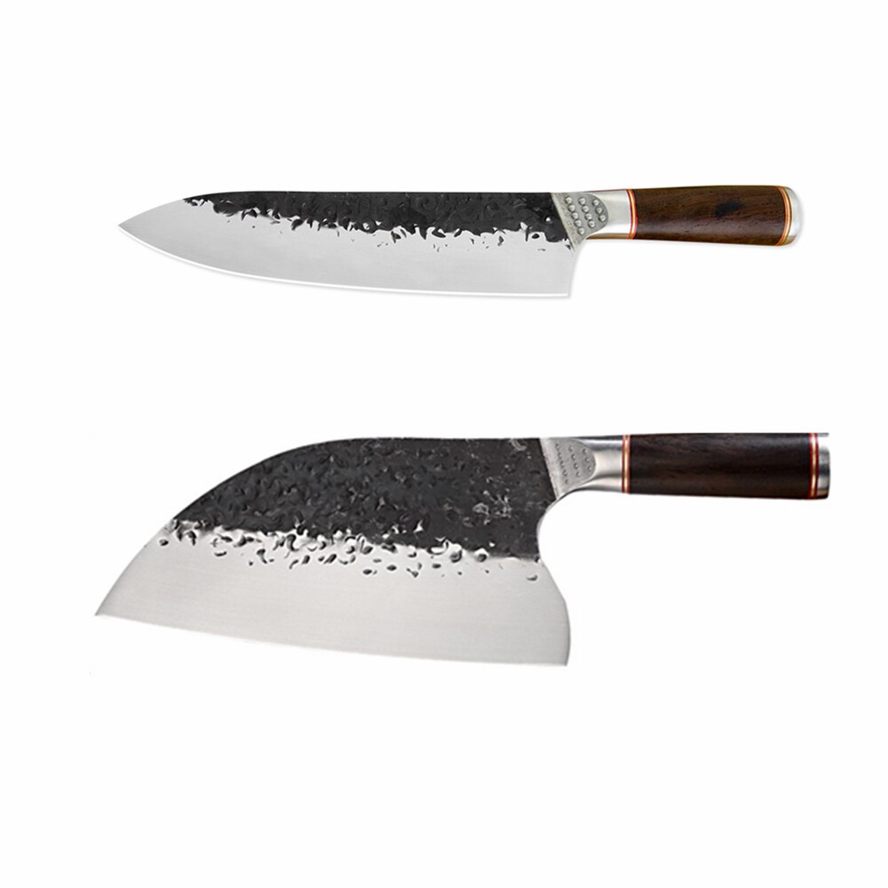 Sowoll couteau de boucher en acier forgé, outils de cuisine de Chef 5 ''6.5'' 7 ''7.5'' 8 ''trancheur serbe Chef survie outils de randonnée: C 8 and butcher