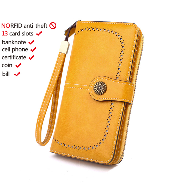 Naisten lompakko rfid varkaudenesto nahkalompakot naisille pitkä vetoketjullinen suuri naisten clutch-laukku naisten käsilaukku korttikotelo: Vihreä