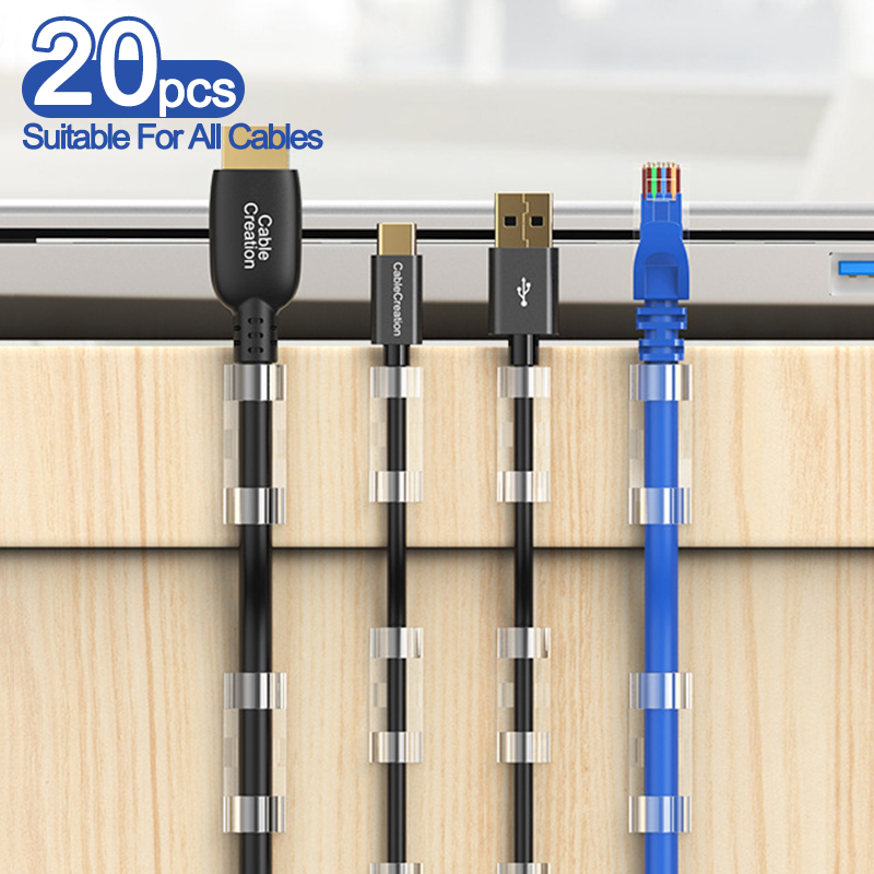 Universal Cable Organizer Clips Cable Management Desktop &amp; Workstation Wire Manager Cord Holder USB Charging Data Line Winder