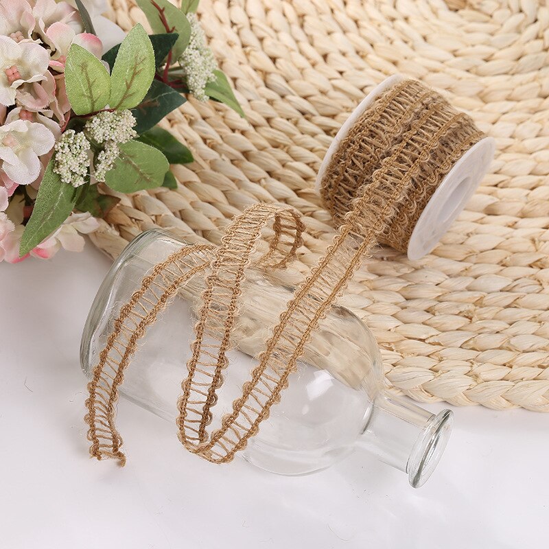 1pcs/lot handmade just rope DIY wedding Christmas green leaf hemprope decoration Craft hemp rope multi style roll lace ribbon: 4   length  10meters