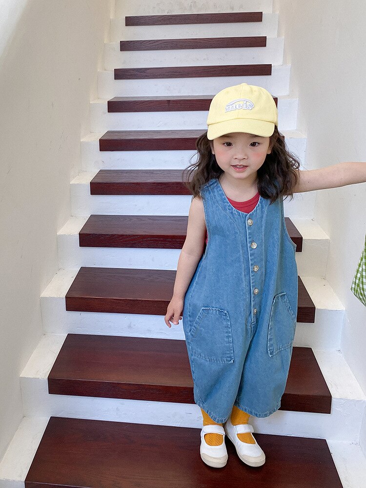 7700 Baby Overalls Meisjes Jumpsuit Lente Zomer Kids Jumpsuit Jeans Baby Boy Overalls 1-9T Kinderen Denim overall Outfit