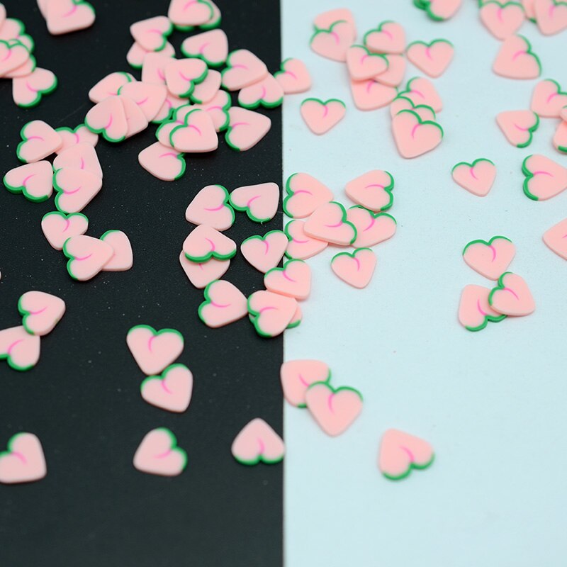 100g/lot Polymer Peach Clay Sprinkles for Crafts Making, DIY: 10mm design 2