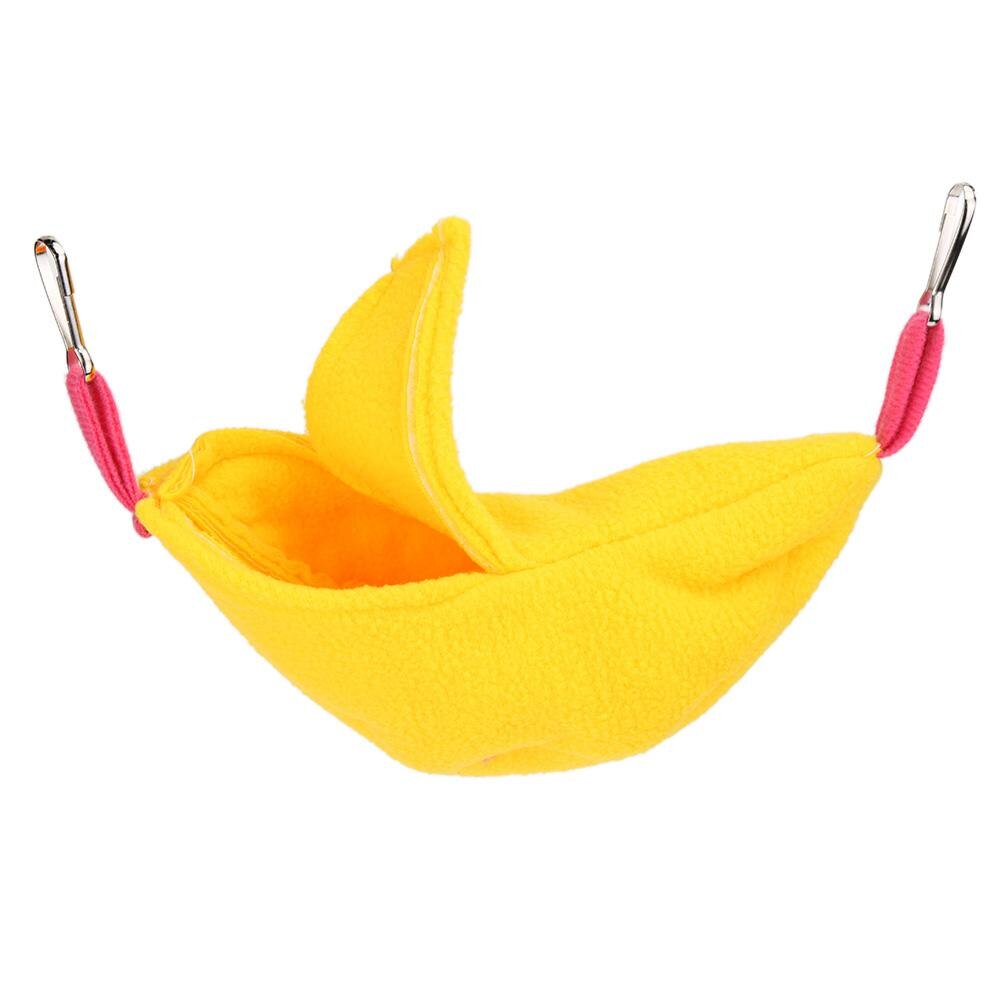 Hamac en forme de banane, lit-balançoire, hamac, maison, animal domestique, Rat, oiseaux, petits animaux, sac de couchage doux, hiver: YELLOW