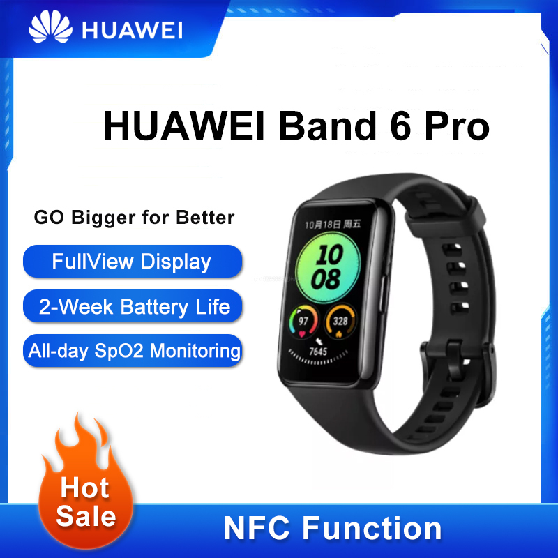 Huawei – bracelet connecté sportif Band 6 Pro, écran entièrement tactile, NFC, moniteur de fréquence cardiaque, de sommeil et de température corporelle, étanche, , 90%