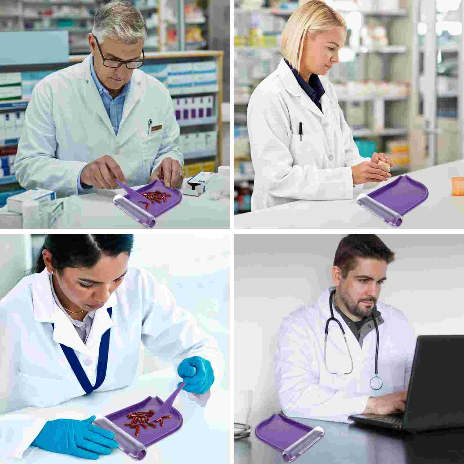 1 Set Clinic Useful Simple Pills Sorting Tray Pills Dispensing Tray Medicine Dispenser