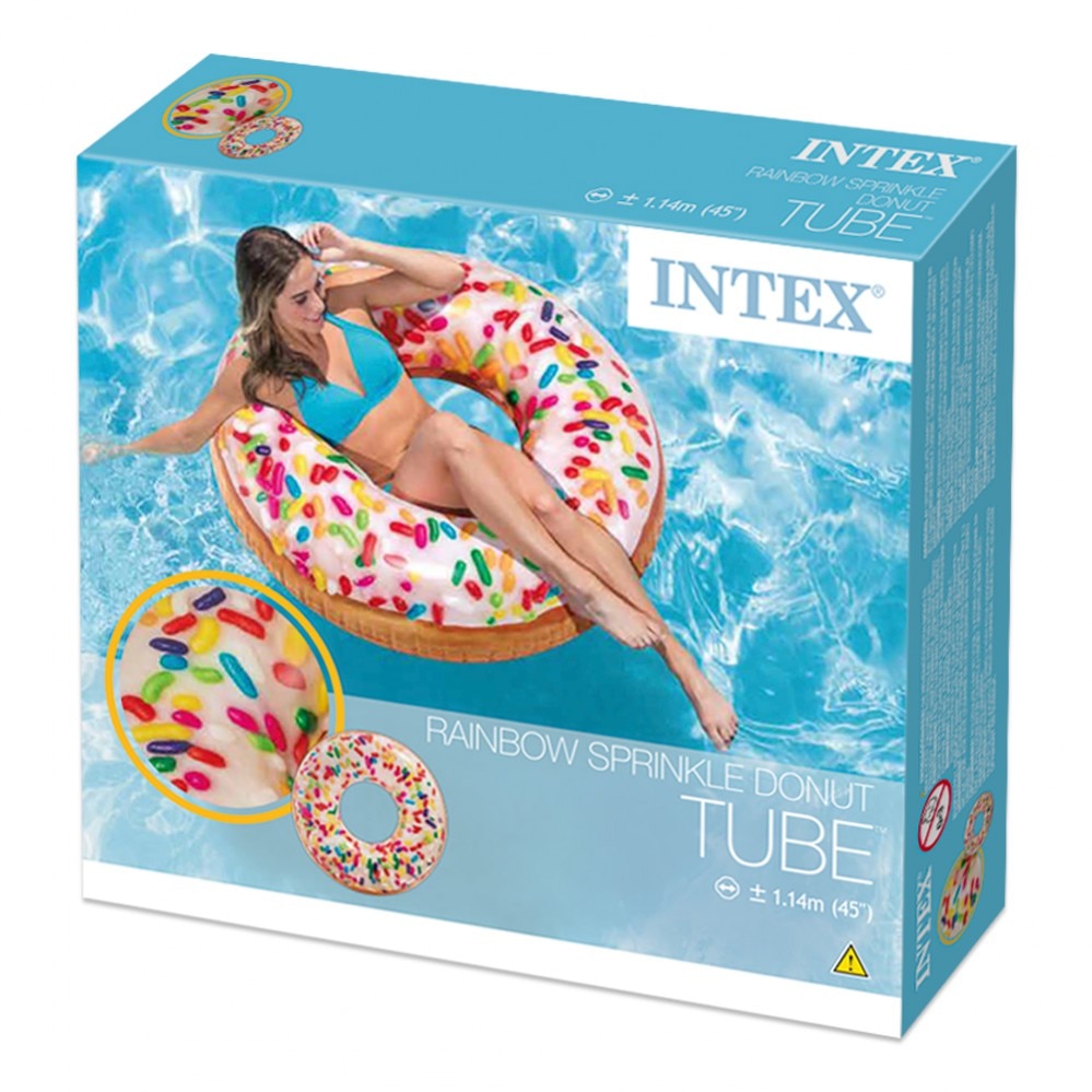 Rueda hinchable Intex Donut de colores 114 cm diámetro