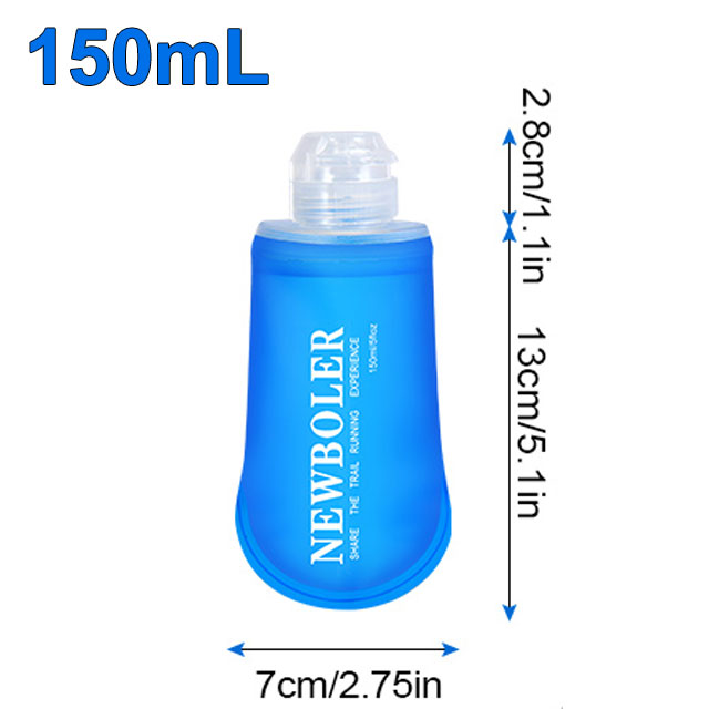 150 ml/250 ml/500 ml Outdoor faltbare Silikon-Bissgröße Wasserflasche Laufen Camping Wandern Reisen praktische Wasserflasche: weiße farbe