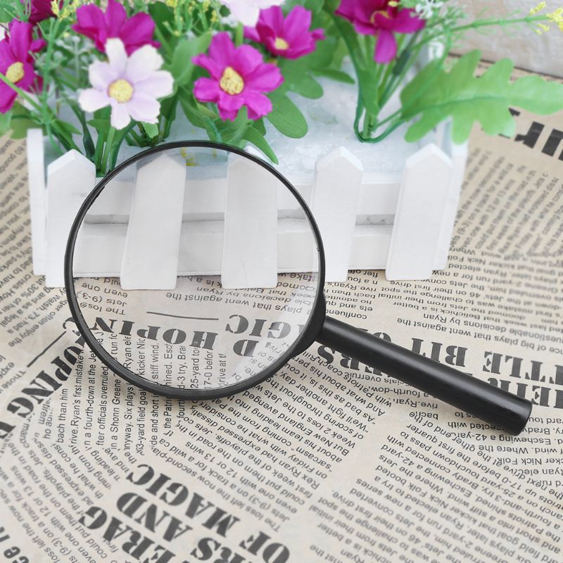 90mm Handheld Magnifier 5X Reading Map Newspaper Magnifying Glass Jewelry Loupe