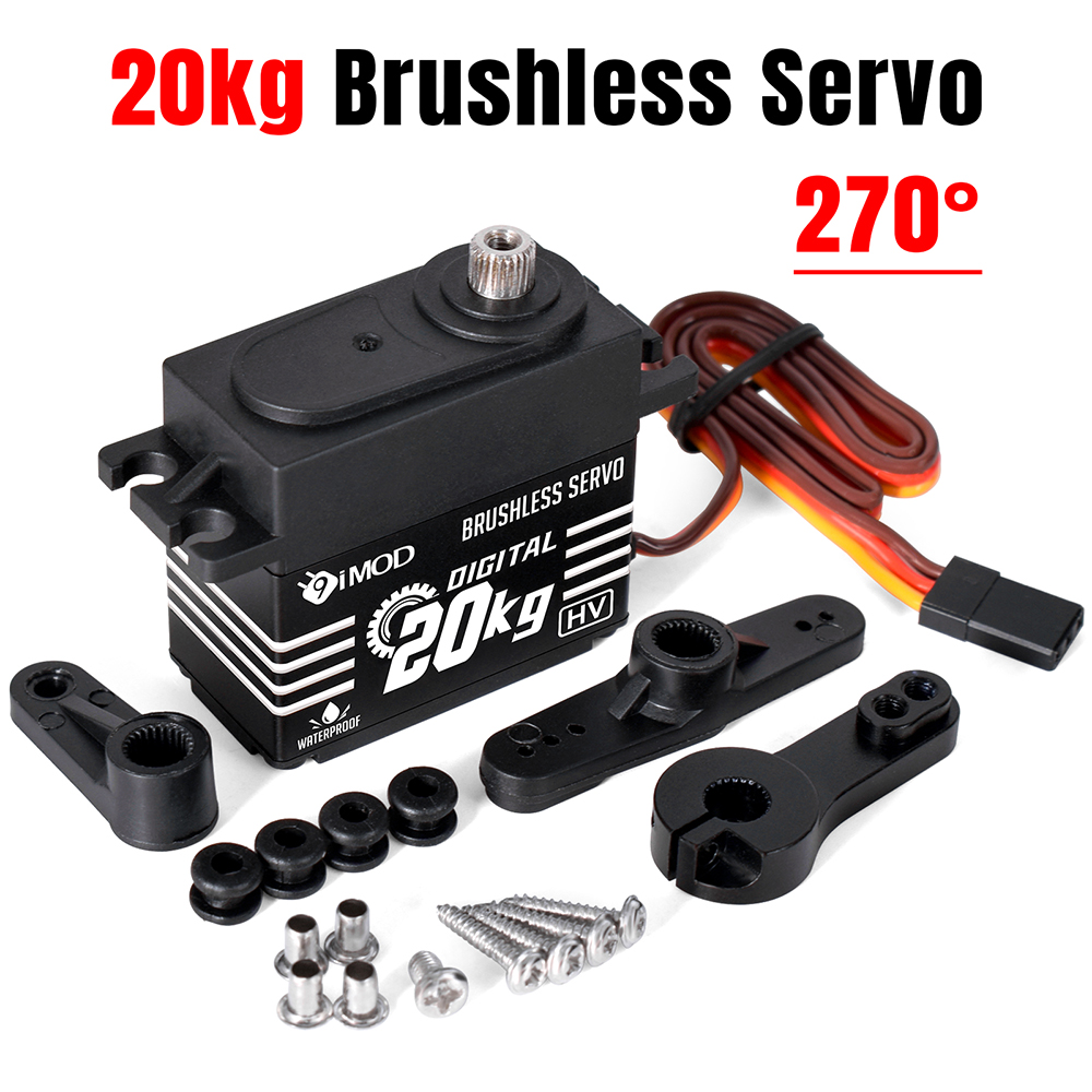Servo sin escobillas 9imod 20/30/40KG caja de aleación de aluminio Servo de engranaje de Metal Digital impermeable para 1/8 1/10 coche trepador de control remoto barco DIY