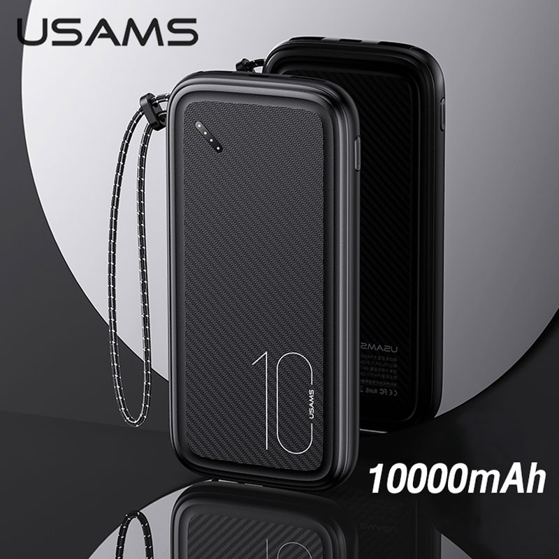 Usams usb tipo c power bank 10000mah carregador de telefone celular duplo usb móvel bateria externa powerbank novo para iphone xiaomi huawei