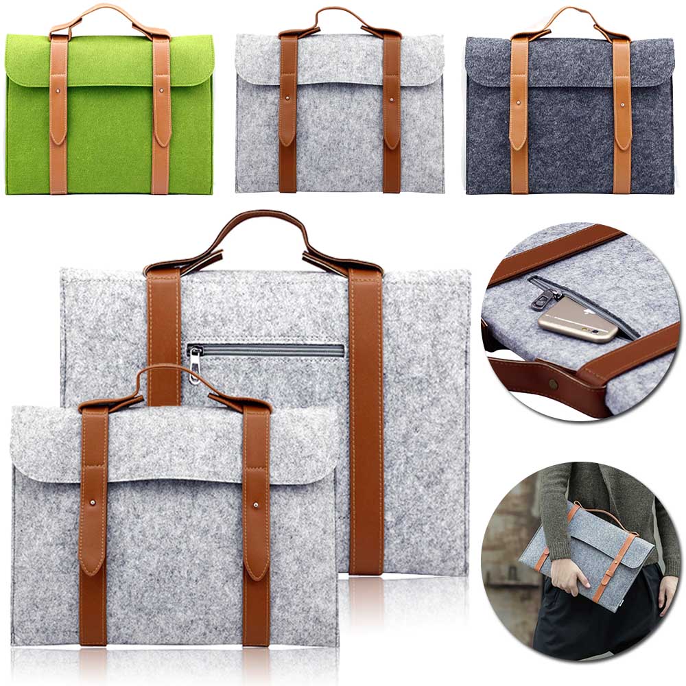 Vilten Tas 10 11 13 15 Inch Notebook Laptop Sleeve Bag Case Voor Macbook Air Pro Retina Handtas Pouch tas Voor Mannen Vrouwen