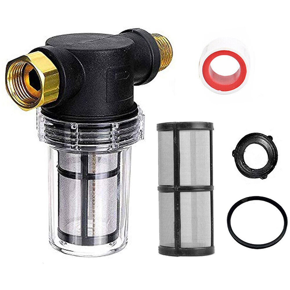 Sediment Filter Pressure Washer Inlet Filter Garden Hose Inlet Kit 3/4 100 Mesh Creen Filter O-Ring Parts