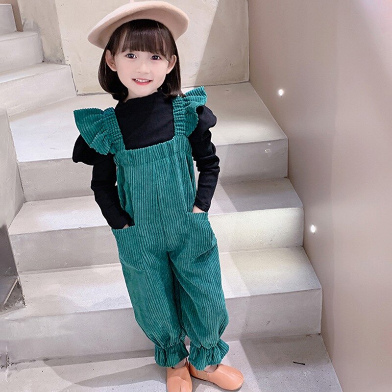 Conjunto de 2 piezas de blusa de lana para niña, ropa o pantalones para niña, camiseta y pantalones de pana, Otoño e Invierno