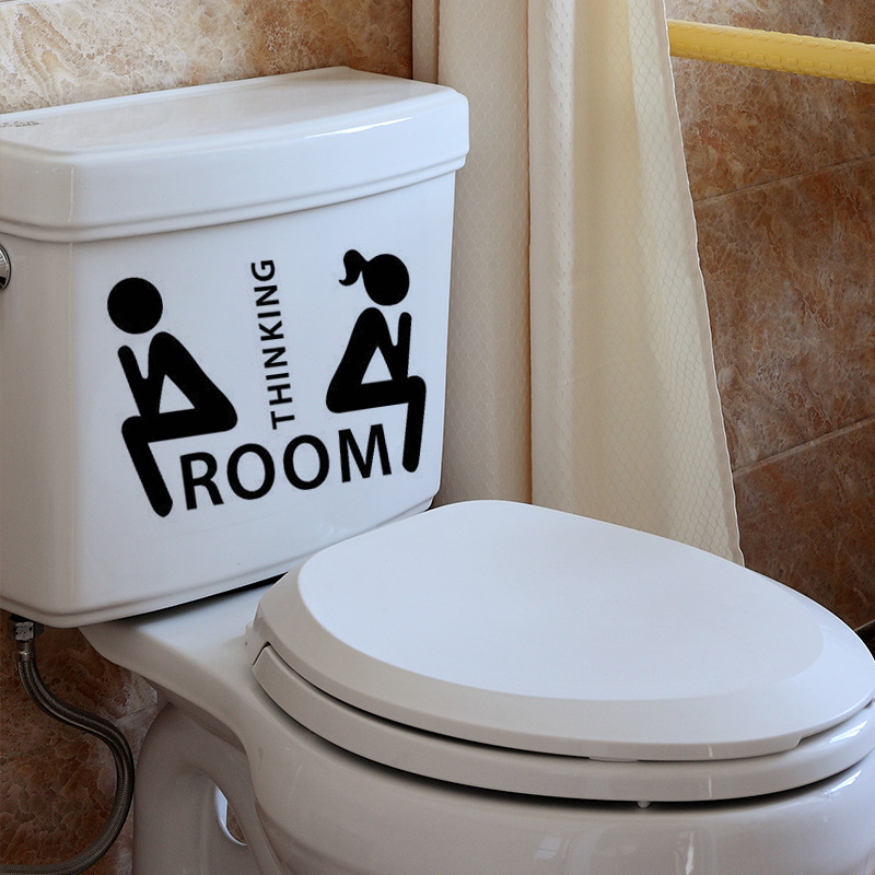 Wctoilet indgangsskilt dør klistermærker til offentligt sted hjem dekoration mønster vægoverføringsbilleder diy sjov vinyl vægmaleri kunst: A    10 cm x 7cm