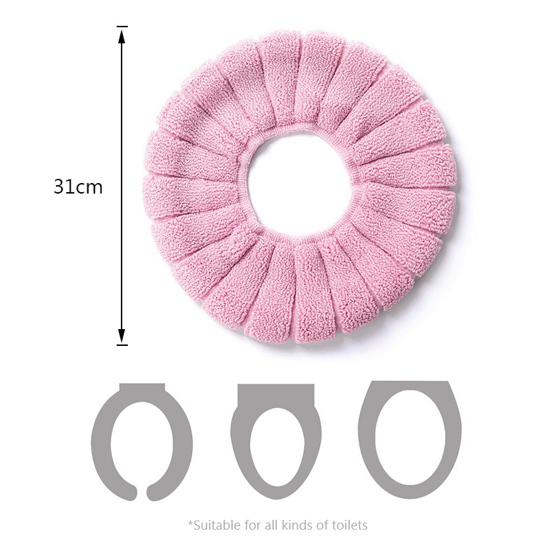 1pc housses de siège de toilette confortables en velours épais tricoté corail lavables pour siège de toilette standard motif citrouille coussin doux^