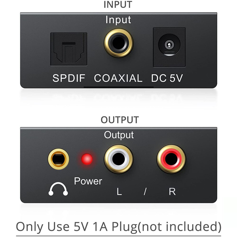 Prozor dac digital to analog converter optical coaxial fiber spdif to rca 3,5mm jack audio adapter with optical cable adapter