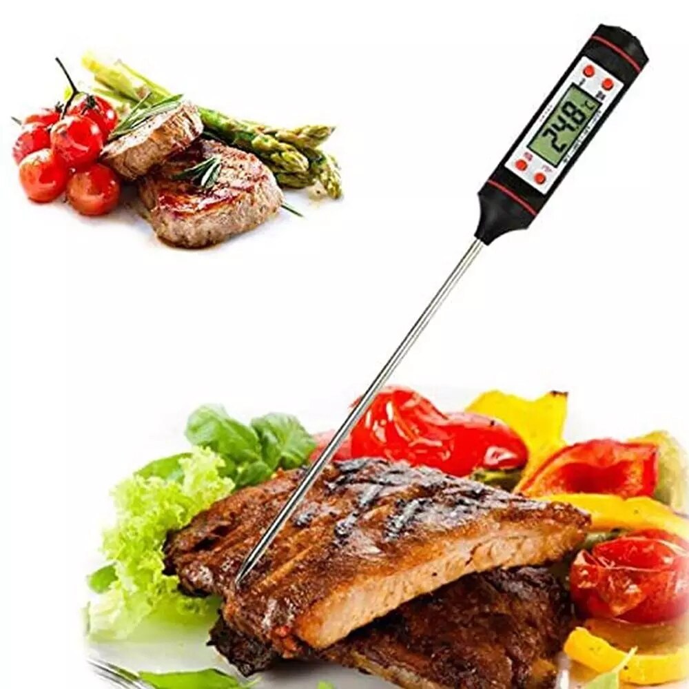 Voedsel Plug-In Digitale Thermometer Effen Vloeibare Thermometer Voor Test De Temperatuur Van Groenten En Vlees