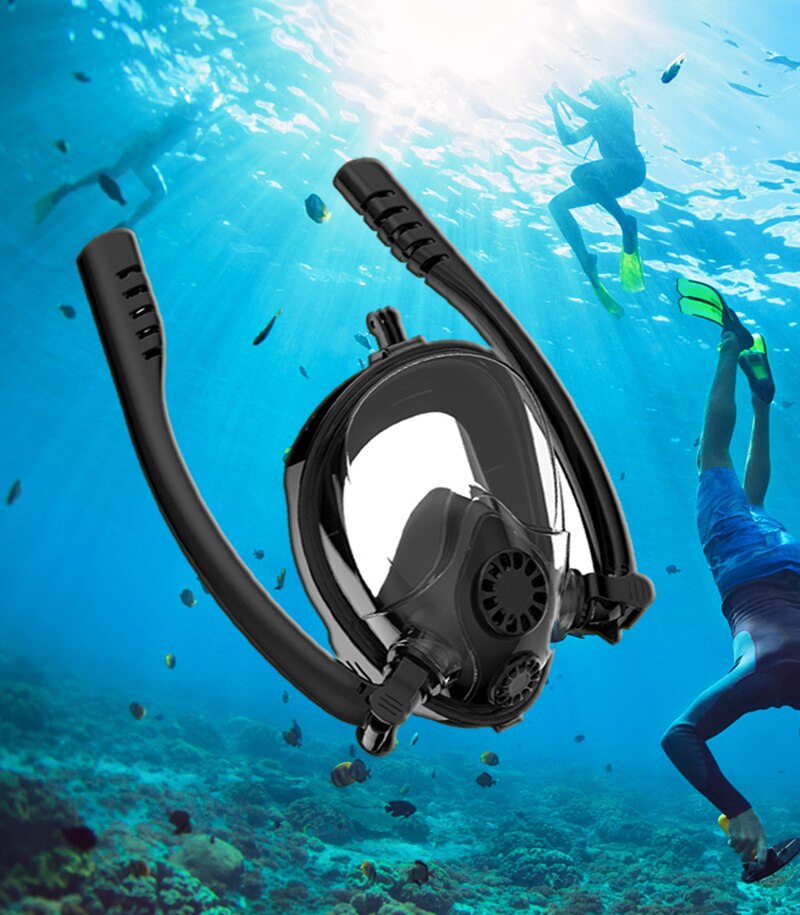 Mascherina di immersione subacquea Maschera Subacquea Anti Fog silicone mascherina di immersione subacquea Doppio snorkel Nuoto Snorkel Attrezzatura Subacquea Da Maisi