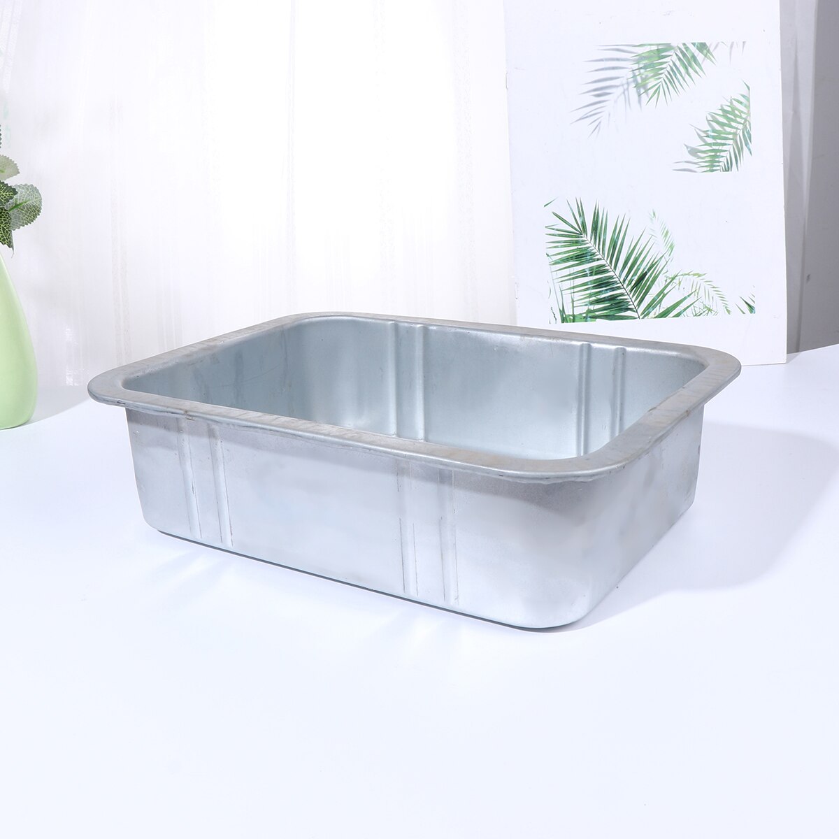 5L Steel Oil Drain Pan Waste Engine Oil Collector Tank Oil Drip Tray Fuel Fluid Change Garage Tool for Repair Car (Silver)