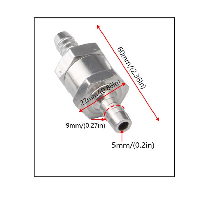 One-way Terugslagklep, Non Return One Way Terugslagklep Aluminium Universele voor Brandstof ine Olie ine Water:(16mm One-way Terugslagklep, Non Return One Way Terugslagklep Aluminium Universele voor Brandstof ine Olie ine Water:(16mm