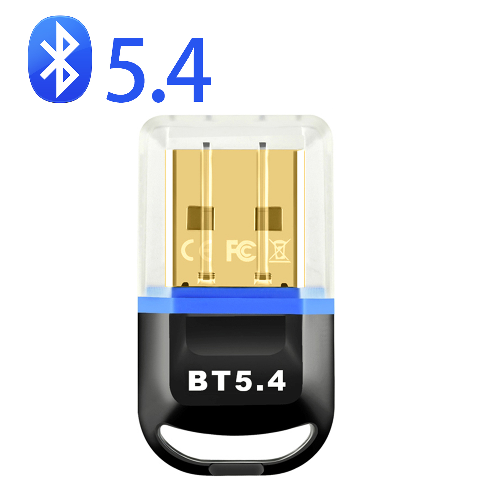 Bluetooth Adapter Voor Pc Usb Bluetooth 5.4 5.1Dongle Bluetooth Ontvanger Voor Luidspreker Draadloze Muis Toetsenbord Audiozender: Black