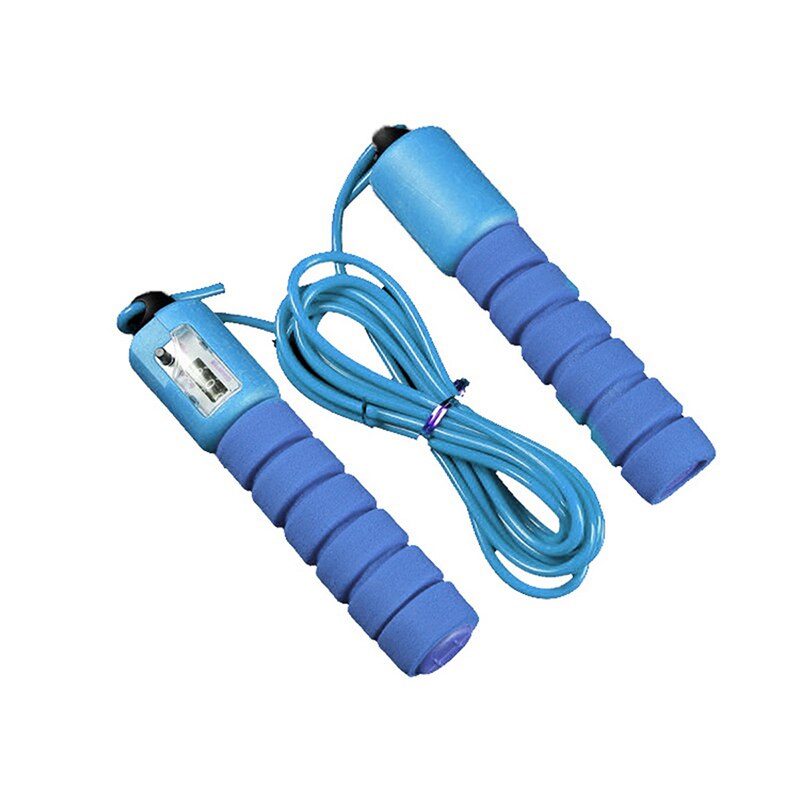 Professionele Volwassen Springtouwen Met Teller Sport Fitness Verstelbare Snelle Snelheid Tellen Sprong Overslaan Rope Skipping Draad Touwen: Blauw