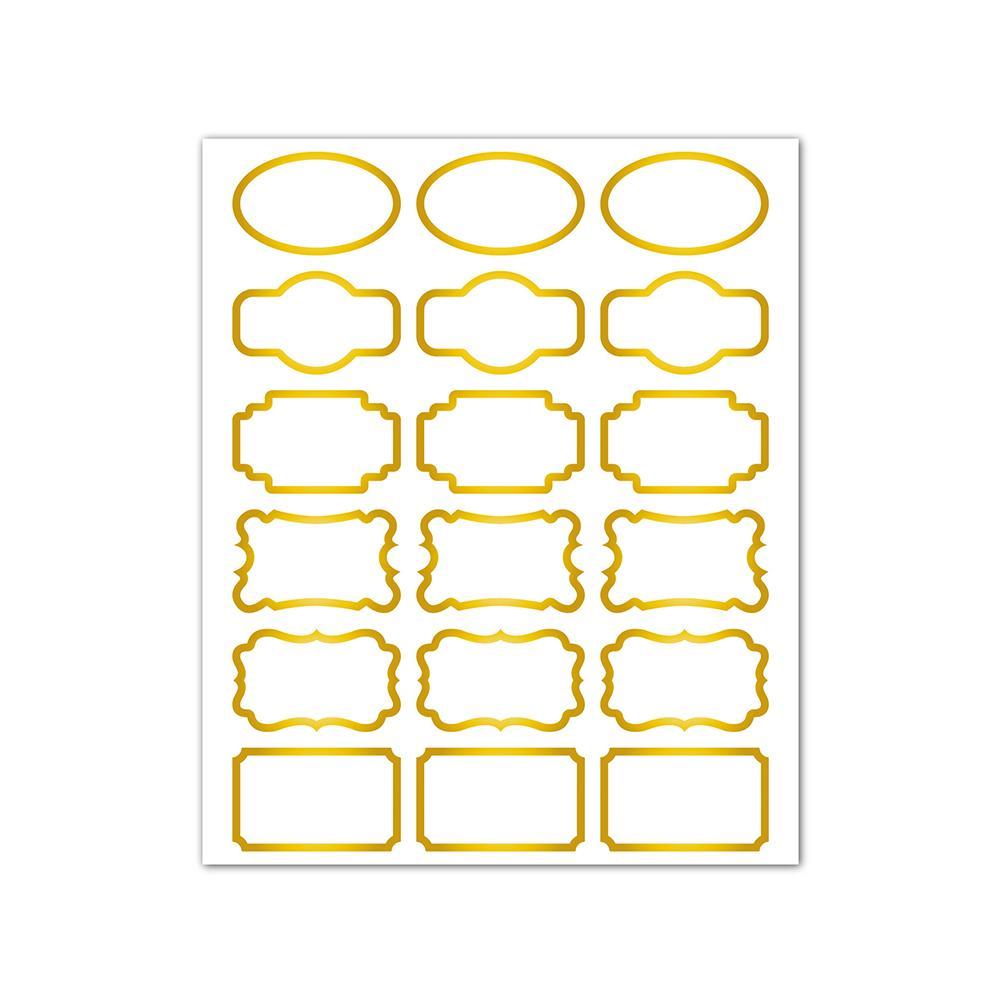 Transparent Food Spice Bottle Label Sticker Tri-color Rectangle Oval Lace Water Oil Proof Home Kitchen Bottle Can Fridge Magnet