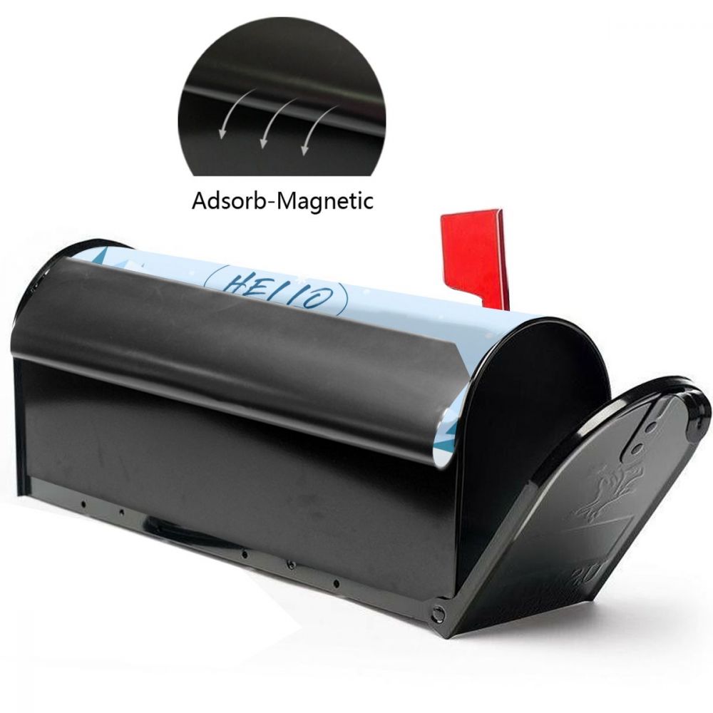 Santa Say Hello Merry Christmas Mailbox Cover Happy Year Mailbox Wraps Magnetic Post Box Cover for Garden Yard