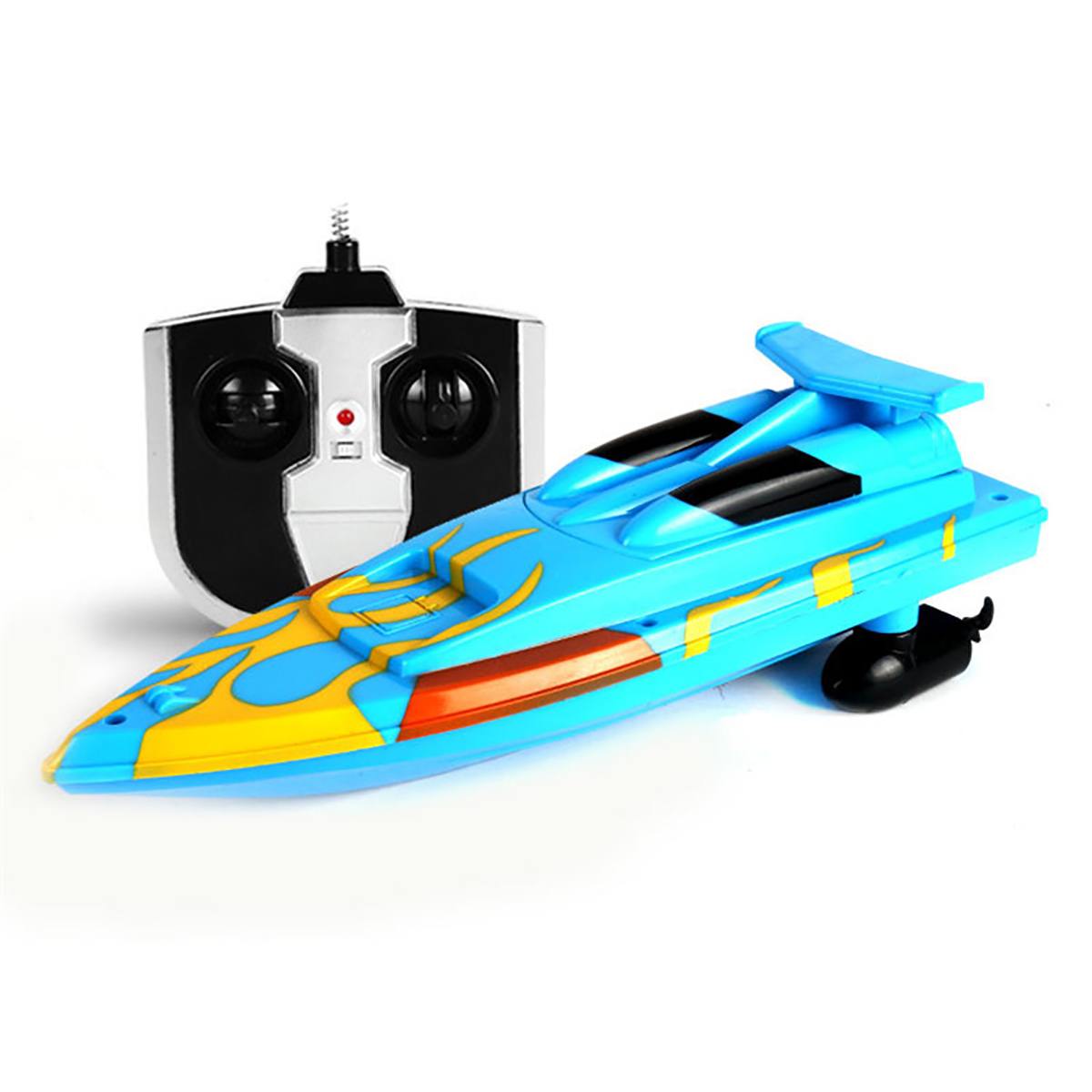 radio remote control dual motor high speed boat RC racing children outdoor racing boat: Blue