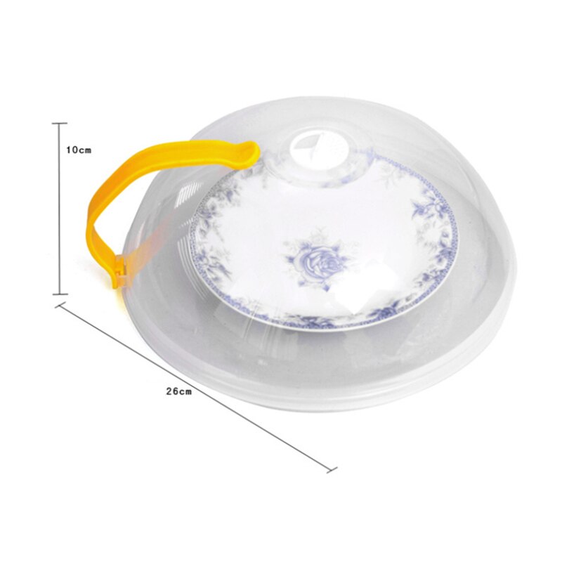 Food Cover Microwave Oven Dish Pan Lid Plate Stove Cover Cookware Lid Transparent Anti-Splash Cap With Handle: Default Title