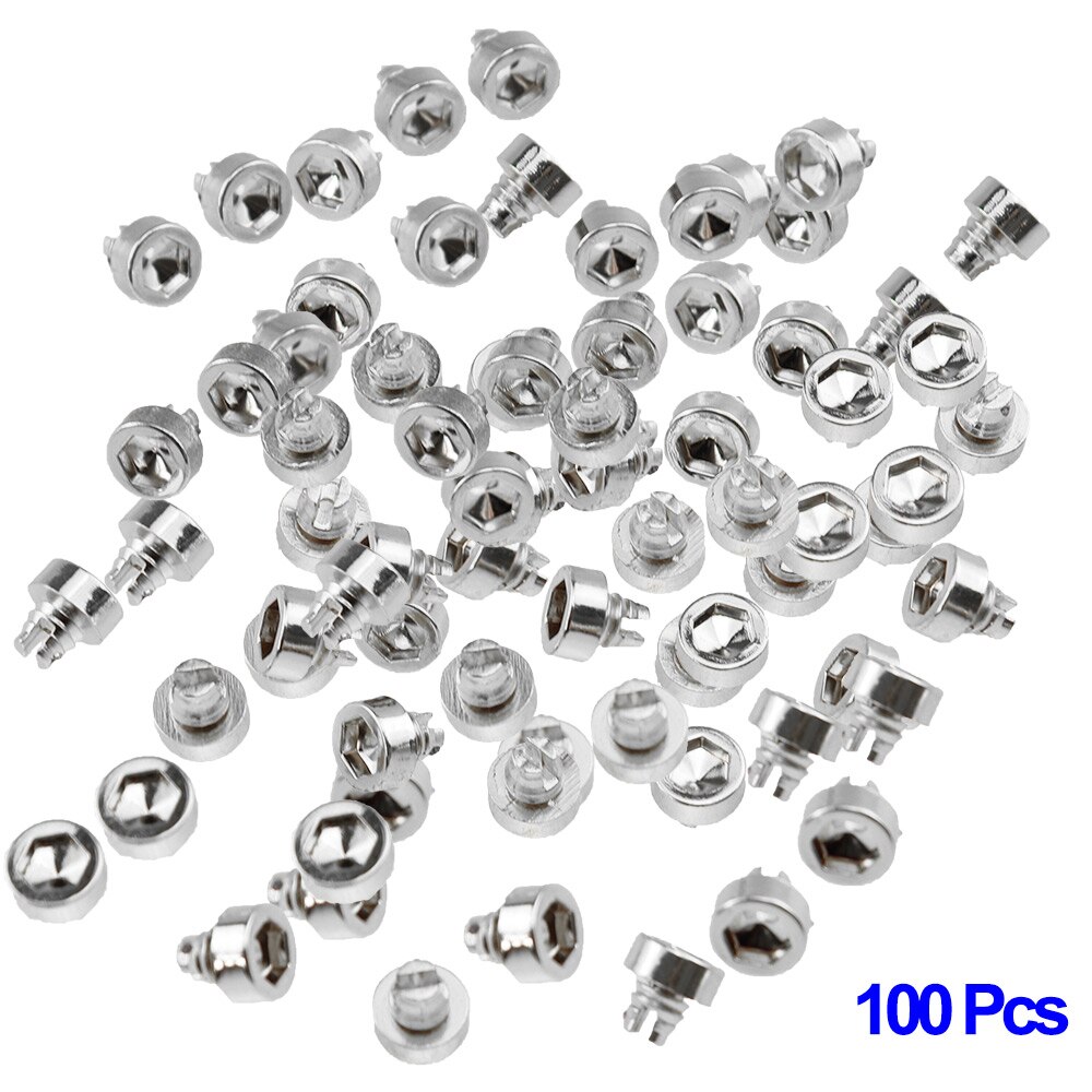 100 pcs/set 7.5mm Car Wheel Rivets Replacement Plastic Nail Tire Nuts Studs Bolts Rivets For Car Rim Lip Decoration: Silver-100pcs