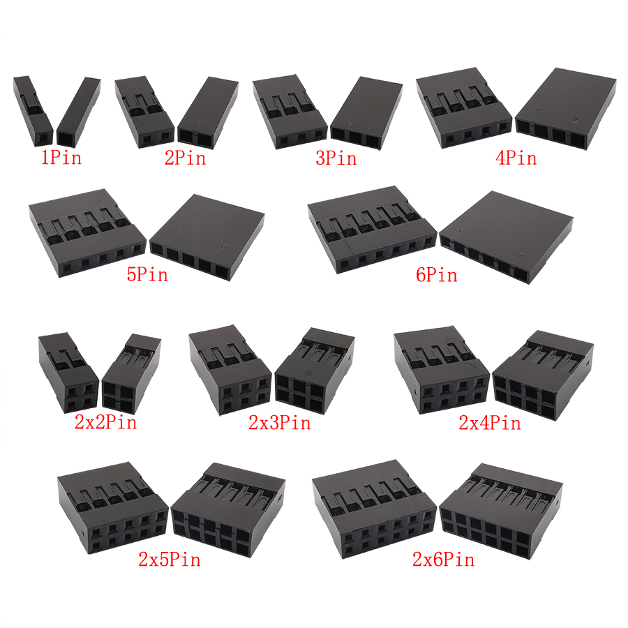 Kit de conectores de cable de puente JST SM/Dupont, conector macho/hembra de 2/3/4/5Pin, 200 unids/lote/caja, 2,54mm